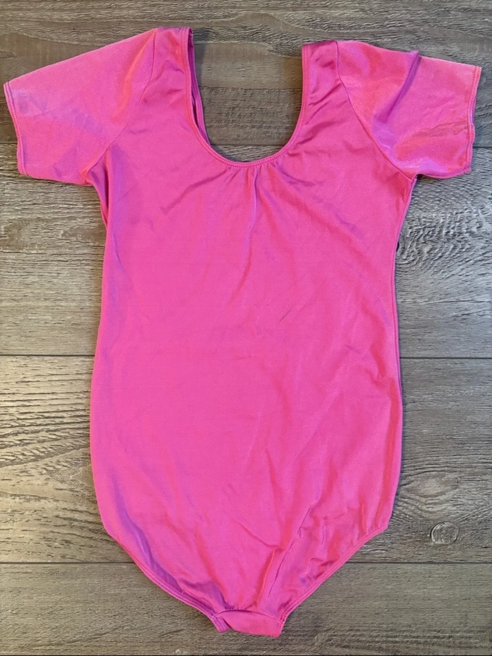Vintage 1980s Sears Bright Hot Pink Neon Women’s Short Sleeve Scoopneck Bodysuit